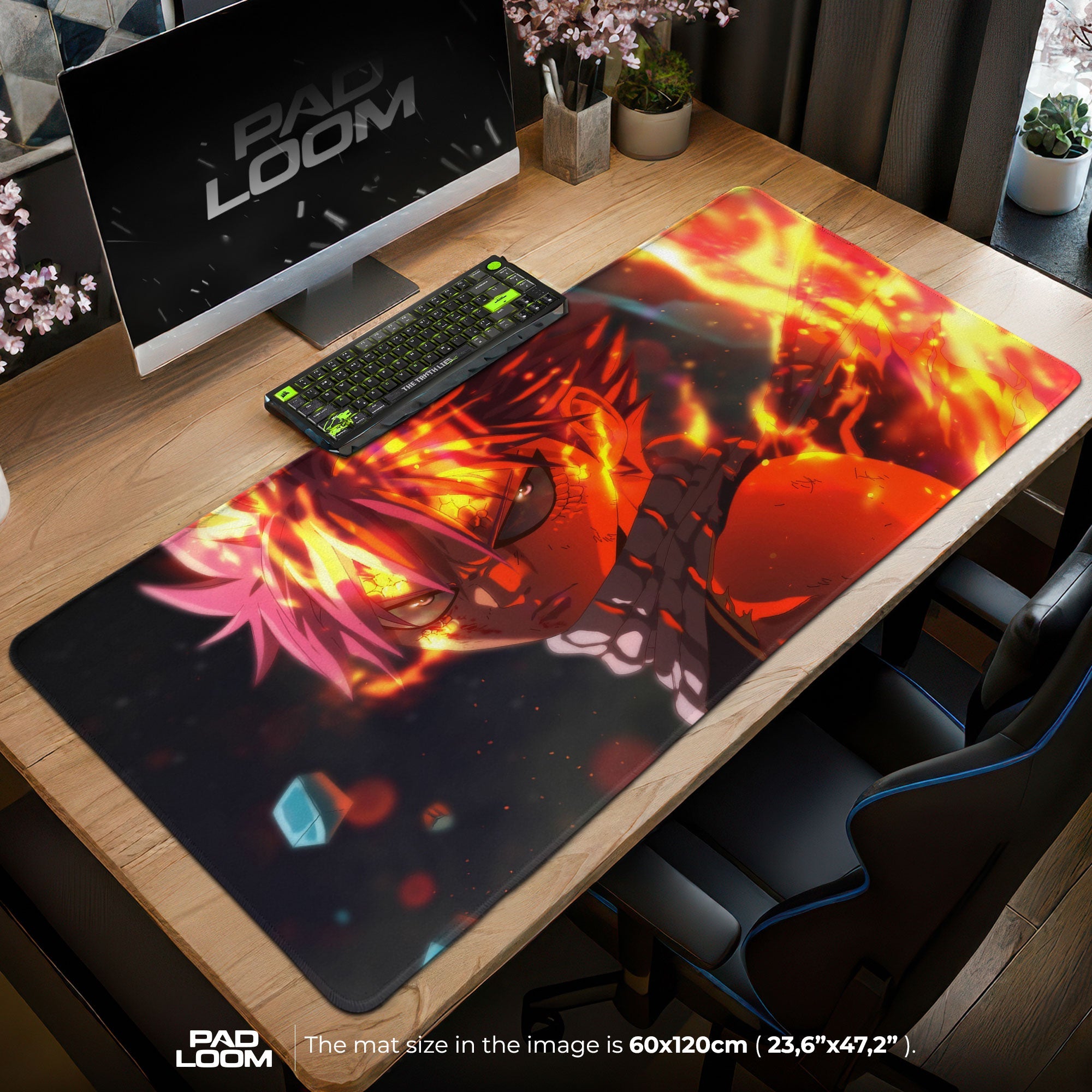 Fairy Tail Mouse Pad - Dragon Flame Anime Desk Mat Padloom