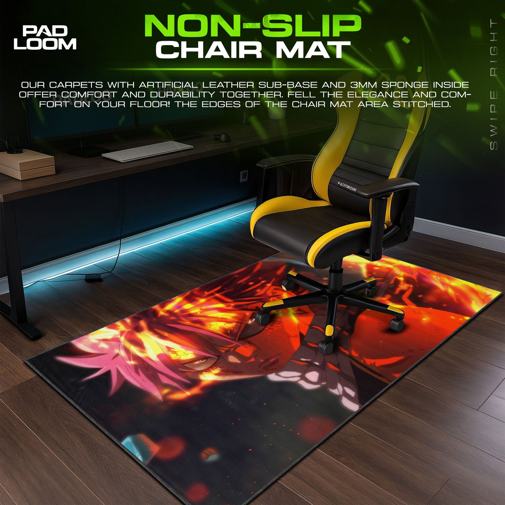 Fairy Tail Mouse Pad - Dragon Flame Anime Desk Mat Padloom