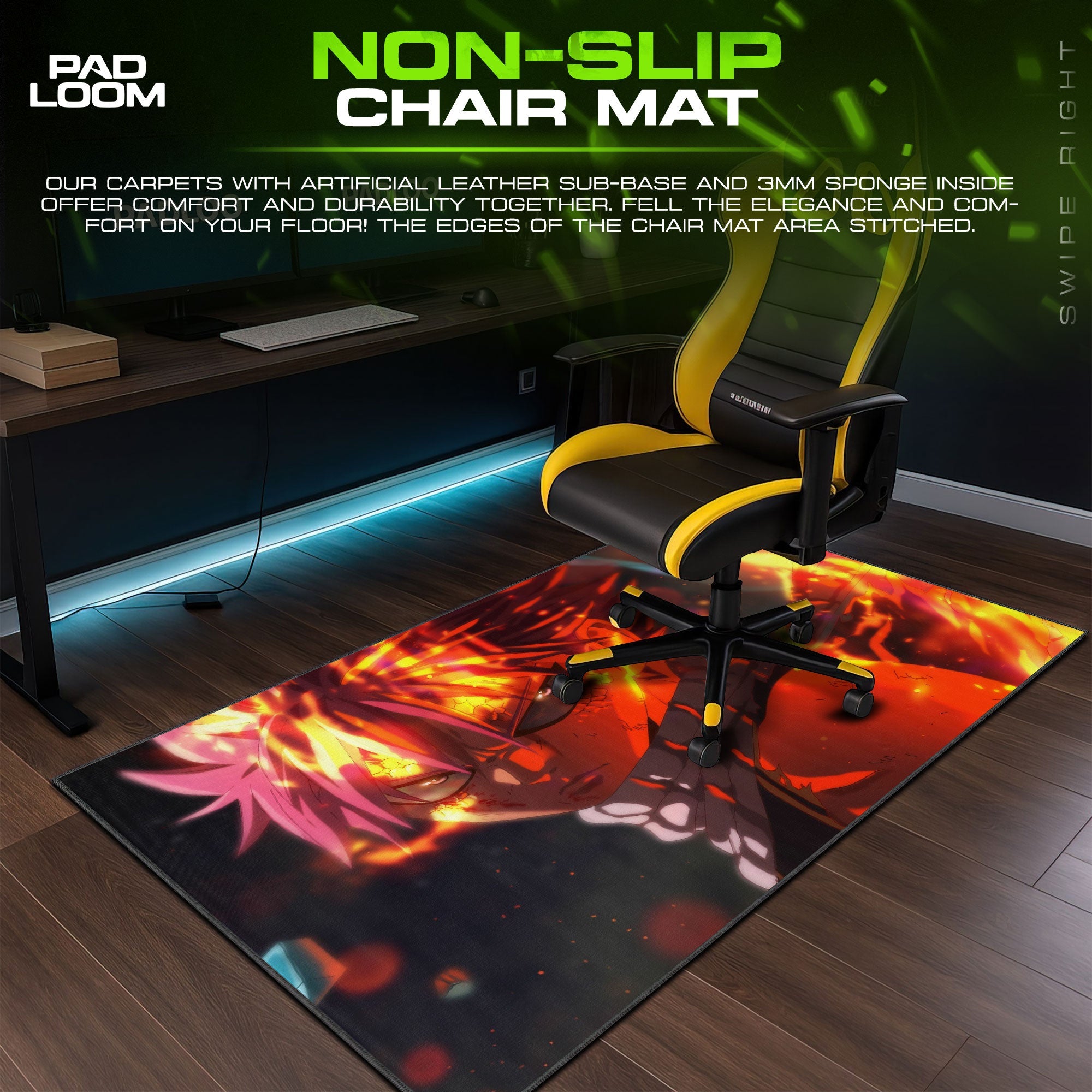 Fairy Tail Mouse Pad - Dragon Flame Anime Desk Mat Padloom