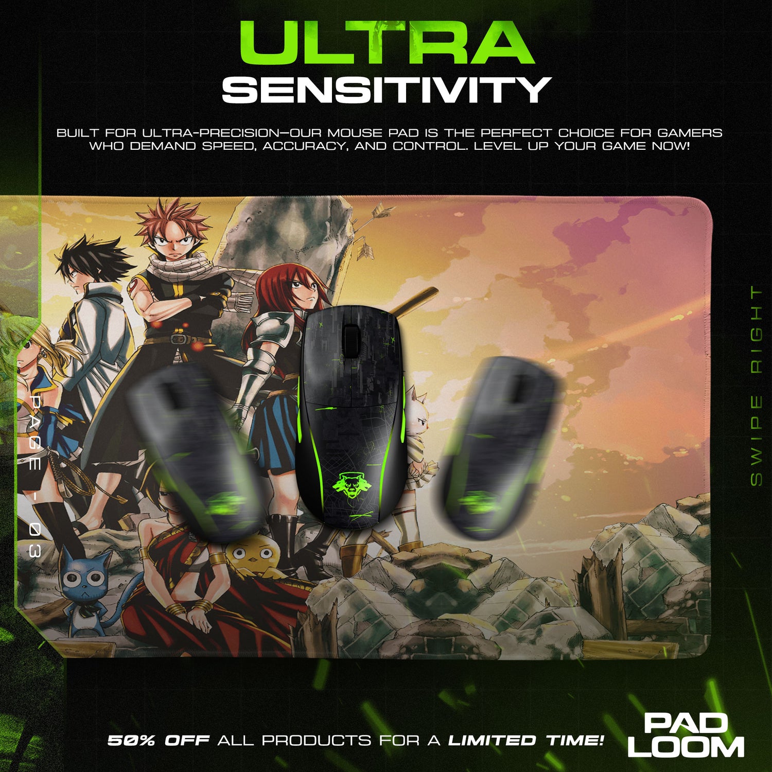 Natsu character design printed on mouse pad