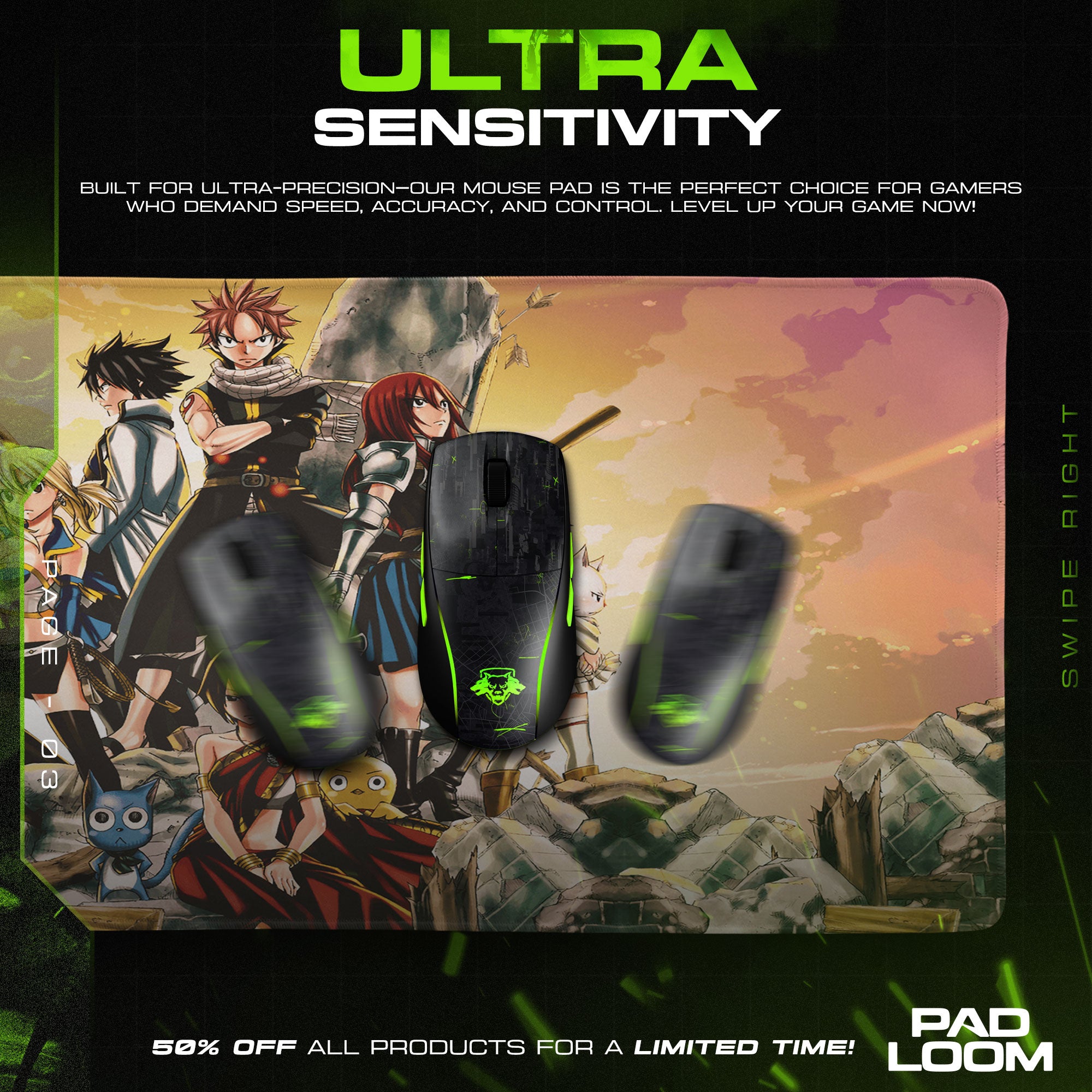 Fairy Tail Team Natsu Mouse Pad, Anime Desk Mat