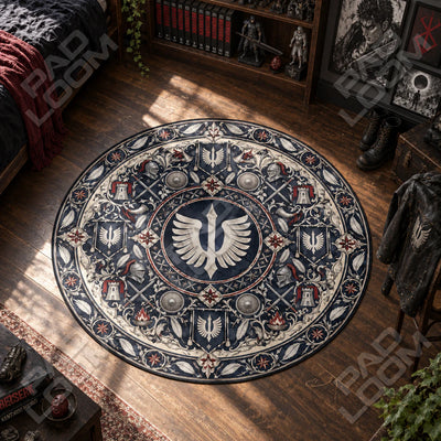 Falcon Heraldic Round Rug - Berserk Chair Mat