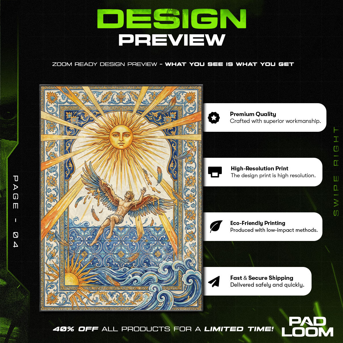 Fall Icarus Greek Mythology Area rug — main product view