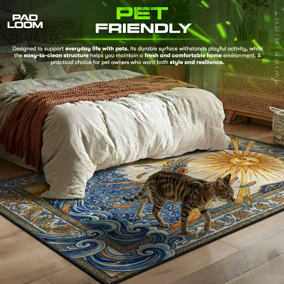 Fall Icarus themed area rug for home decor fans