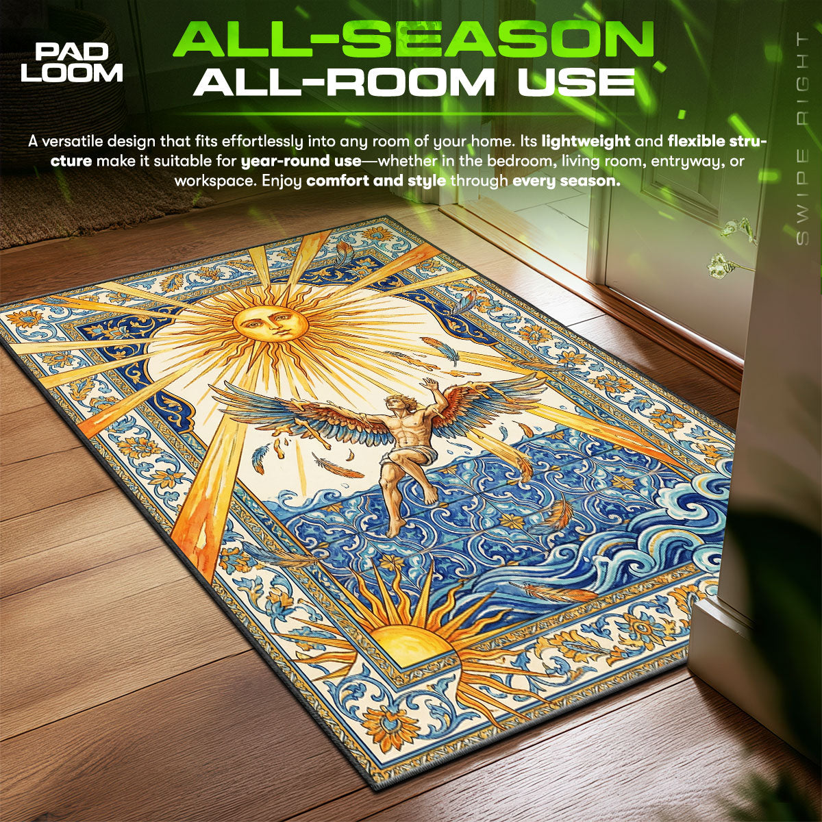 Detailed close-up of Fall rug pattern