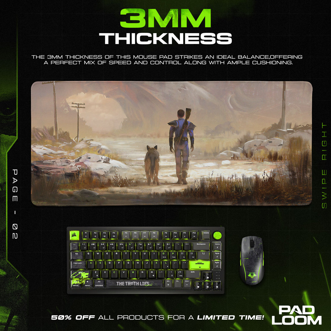 Fallout Mouse Pad, Lone Wanderer Game Desk Mat