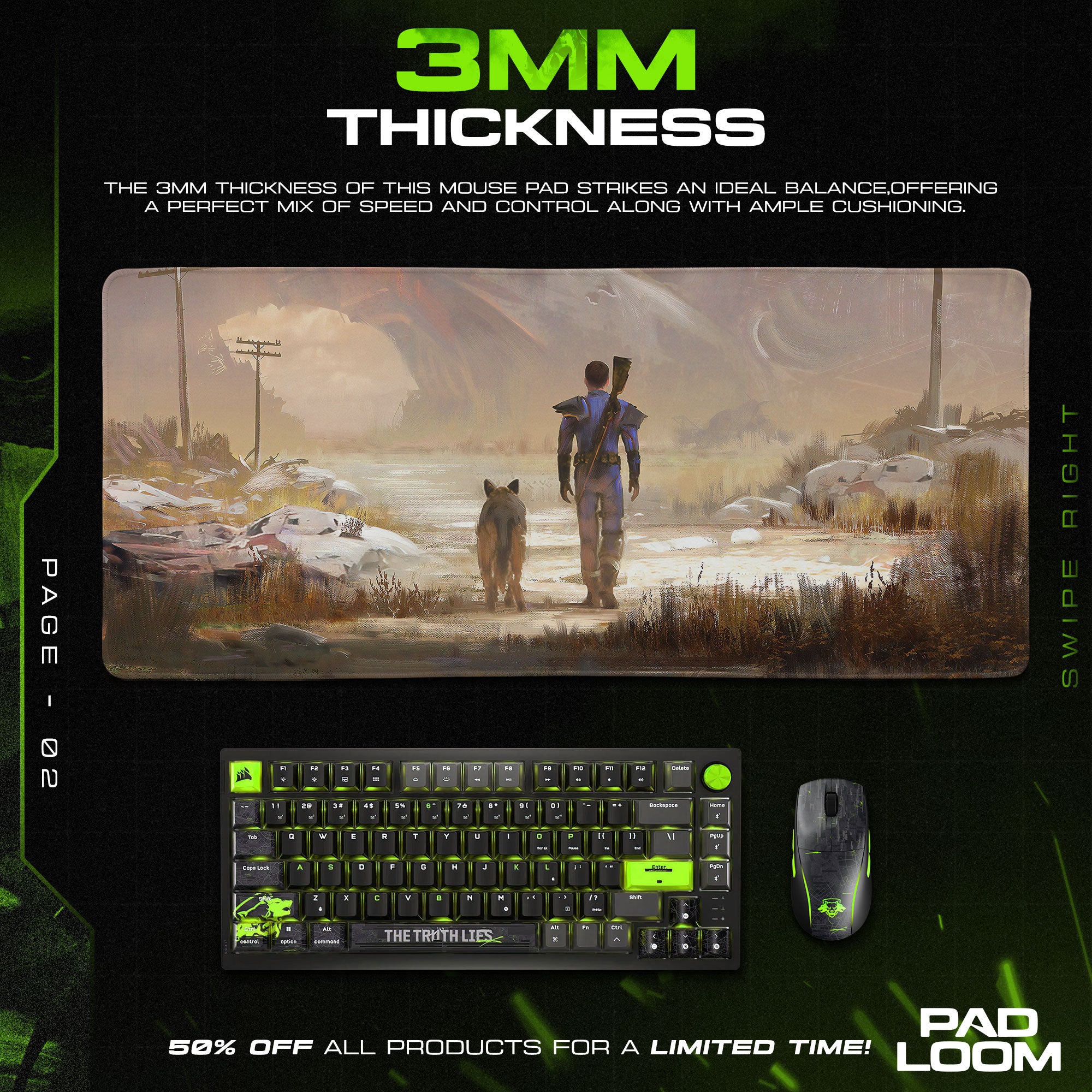 Fallout Mouse Pad, Lone Wanderer Game Desk Mat