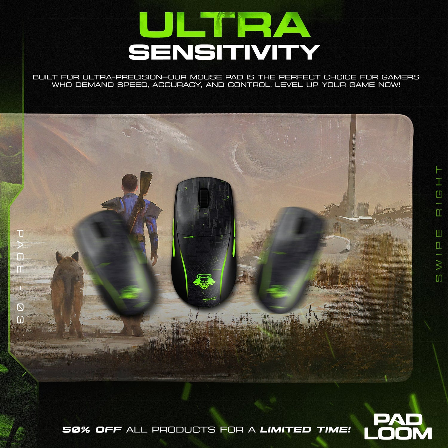 Fallout Mouse Pad, Lone Wanderer Game Desk Mat Padloom