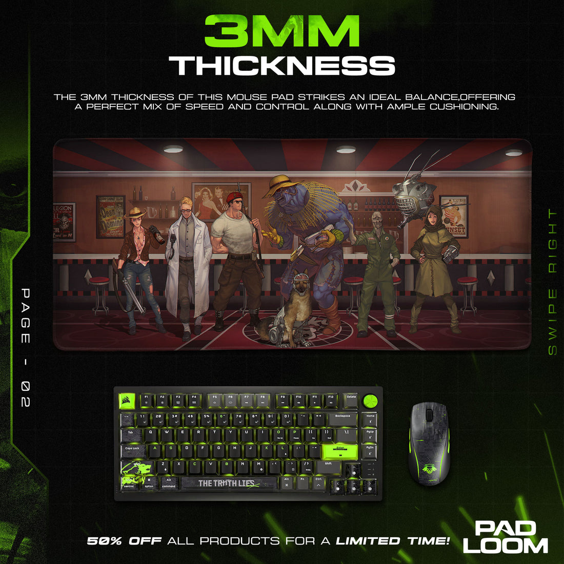 Fallout Mouse Pad, Post-Apocalyptic Game Desk Mat