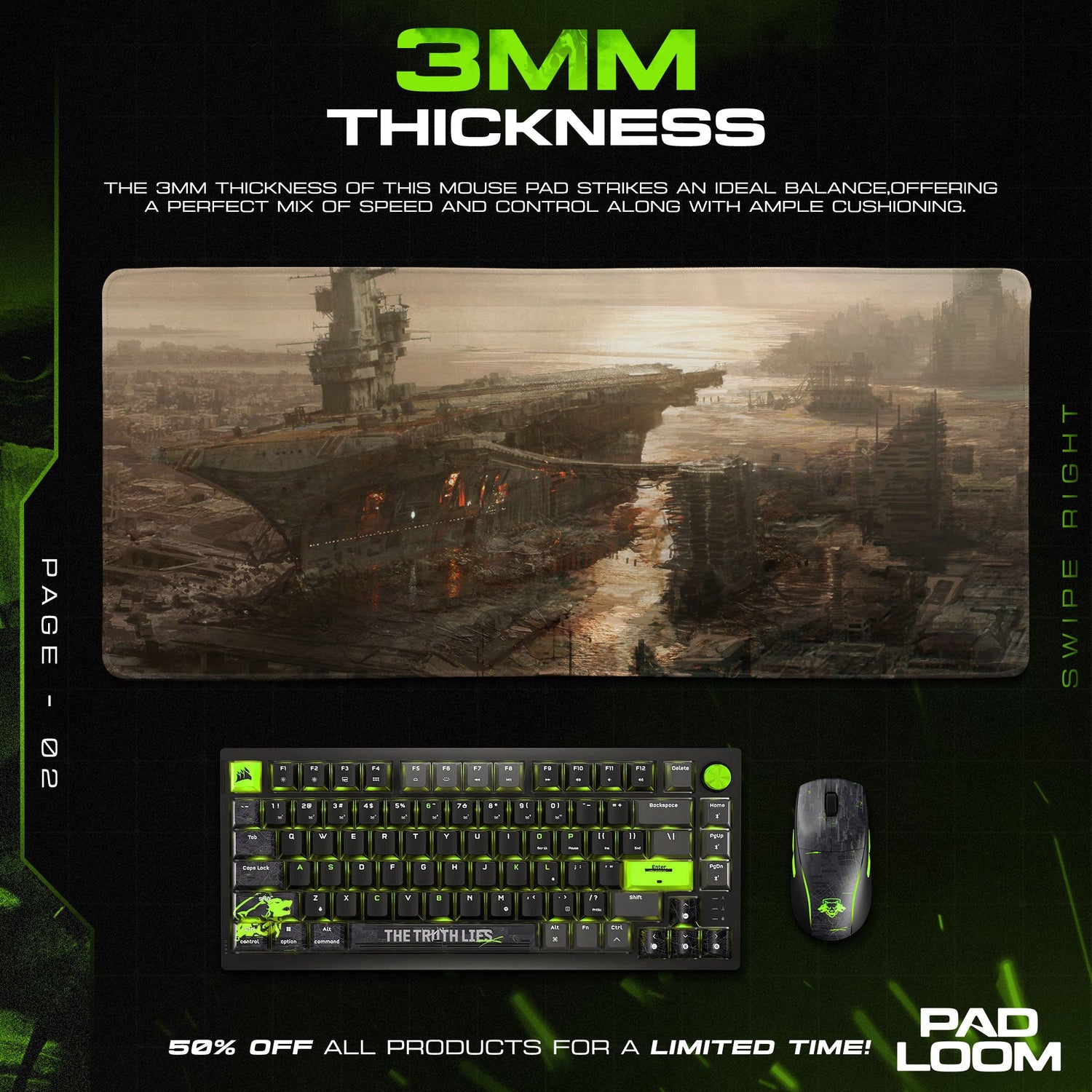 Fallout Mouse Pad, Warship Ruins Game Desk Mat Padloom