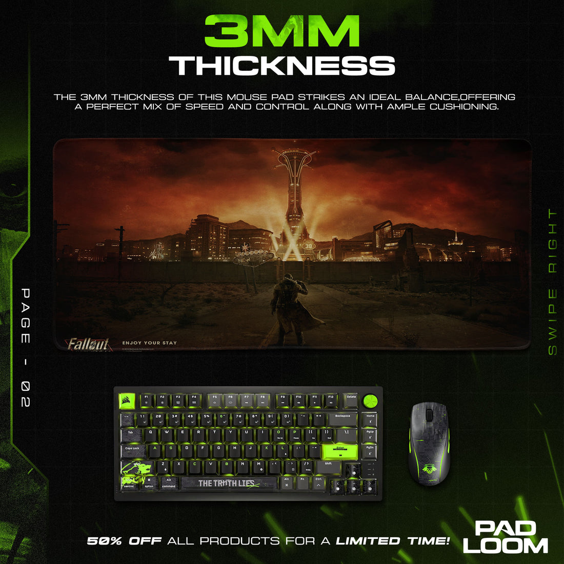 Fallout New Vegas Mouse Pad, Wasteland Game Desk Mat