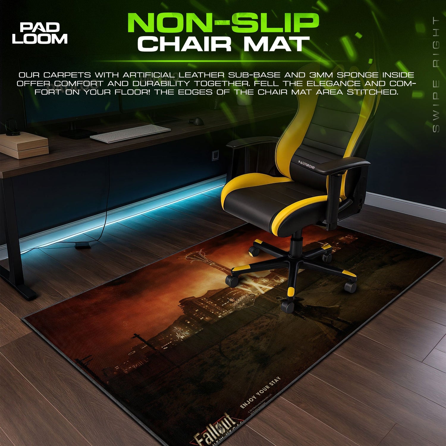 Fallout New Vegas Mouse Pad, Wasteland Game Desk Mat Padloom