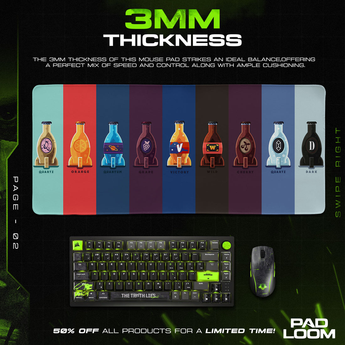 Fallout Nuka Cola Flavors Mouse Pad, Game Desk Mat