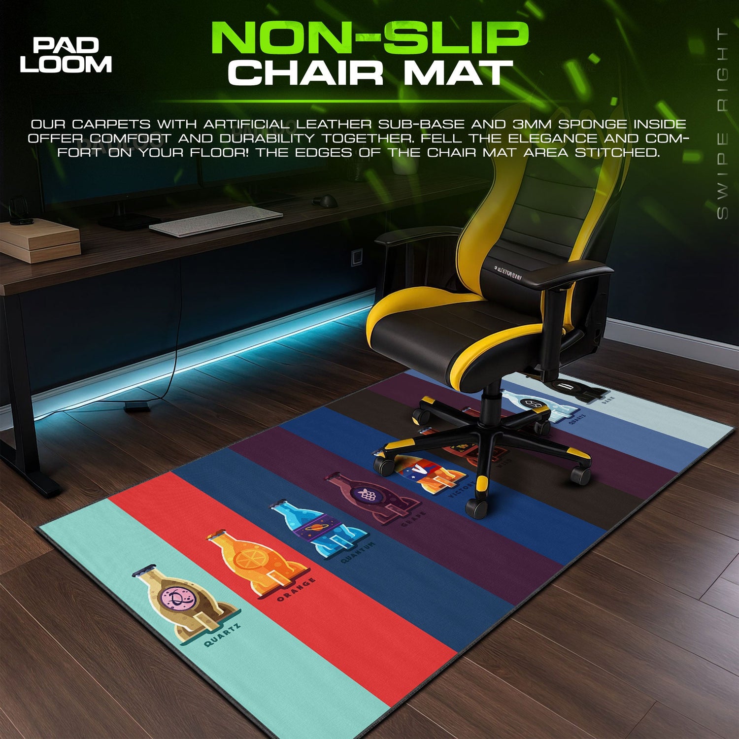Fallout Nuka Cola Flavors Mouse Pad, Game Desk Mat Padloom