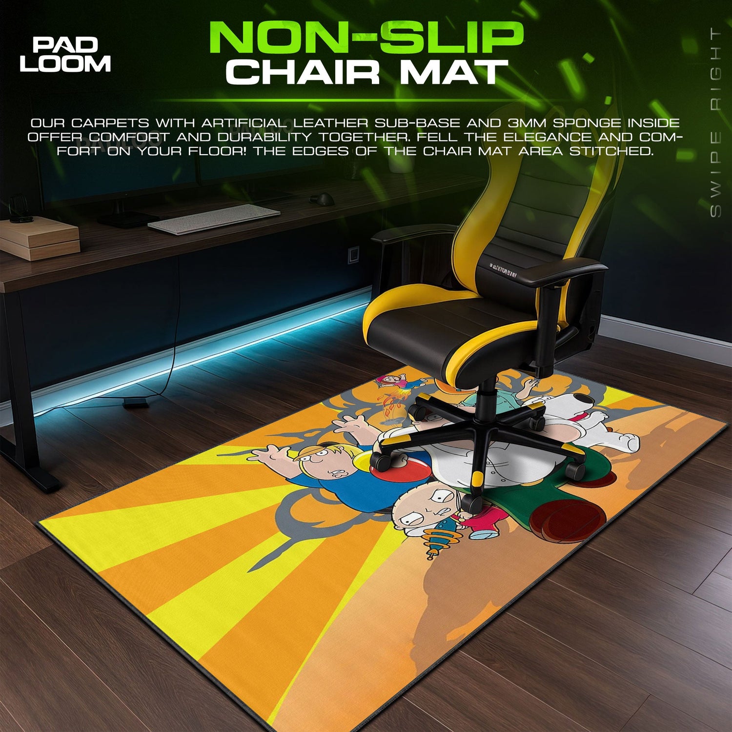 Family Guy Mouse Pad, Action Scene Cartoon Desk Mat Padloom