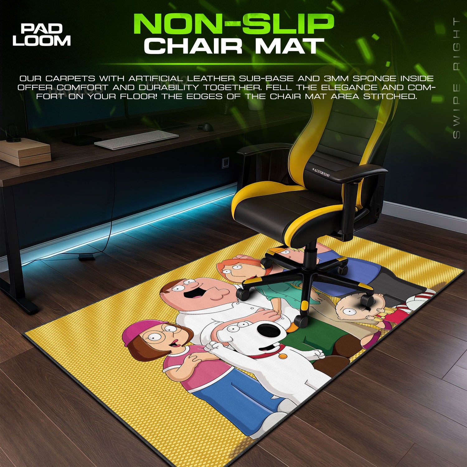 Family Guy Mouse Pad, Griffin Family Cartoon Desk Mat Padloom