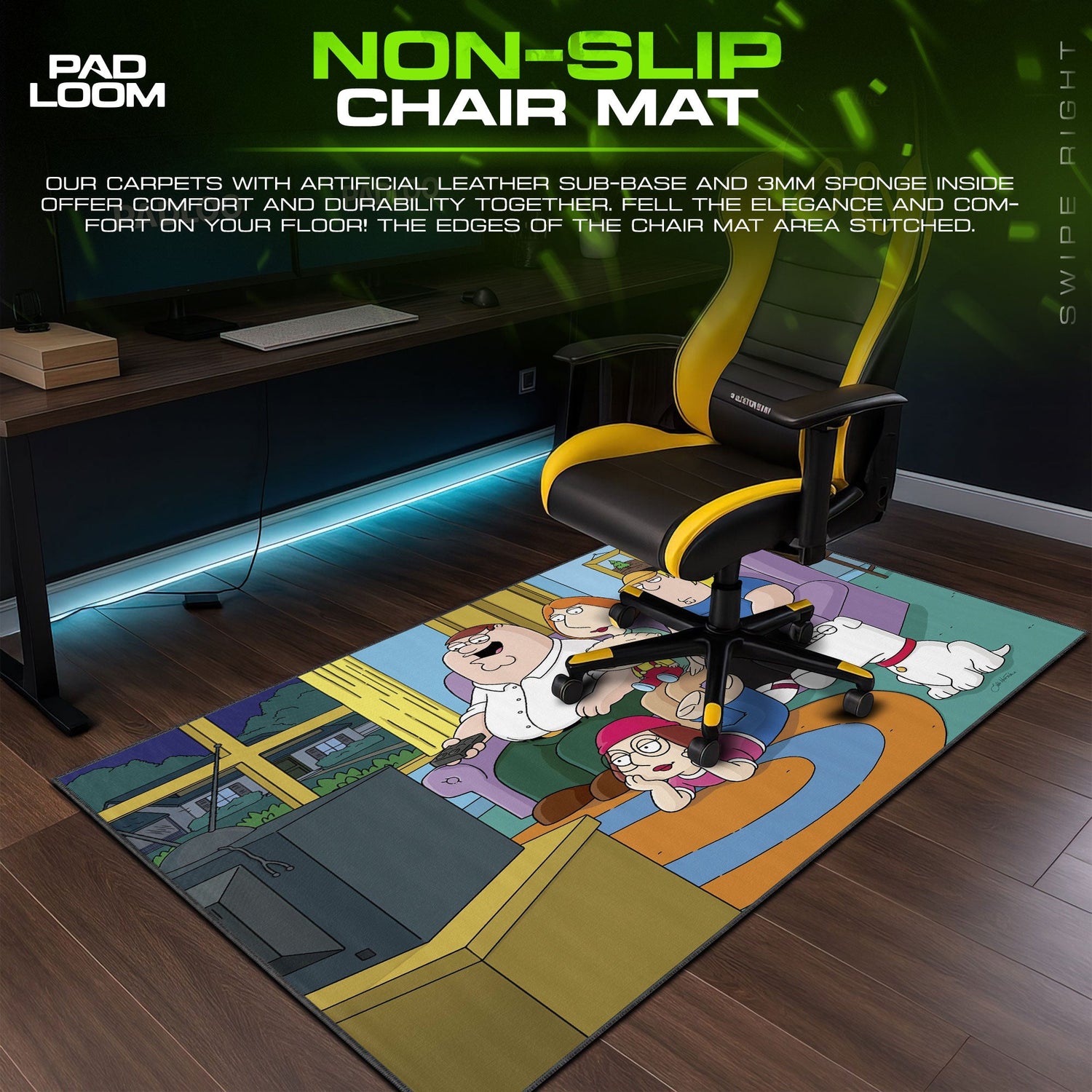 Family Guy Mouse Pad, Griffin Living Room Cartoon Desk Mat Padloom