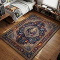 Farnese de Vandimion from Berserk in armor with Gothic crosses and flames area rug and floor mat