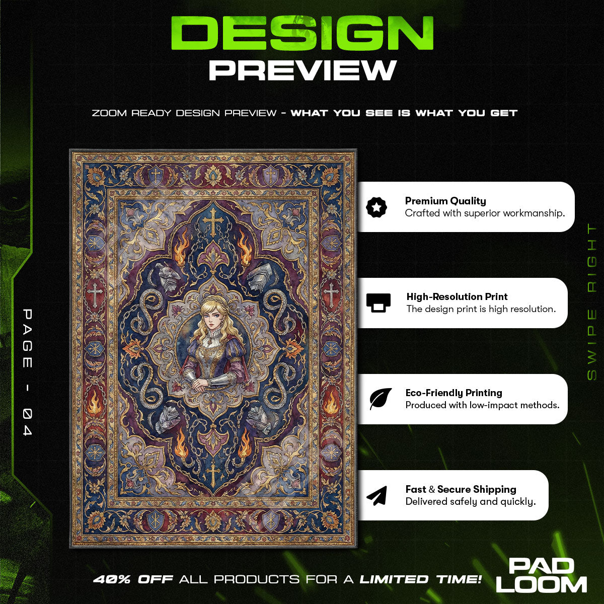 Farnese Holy Knight Rug - Berserk Chair Mat