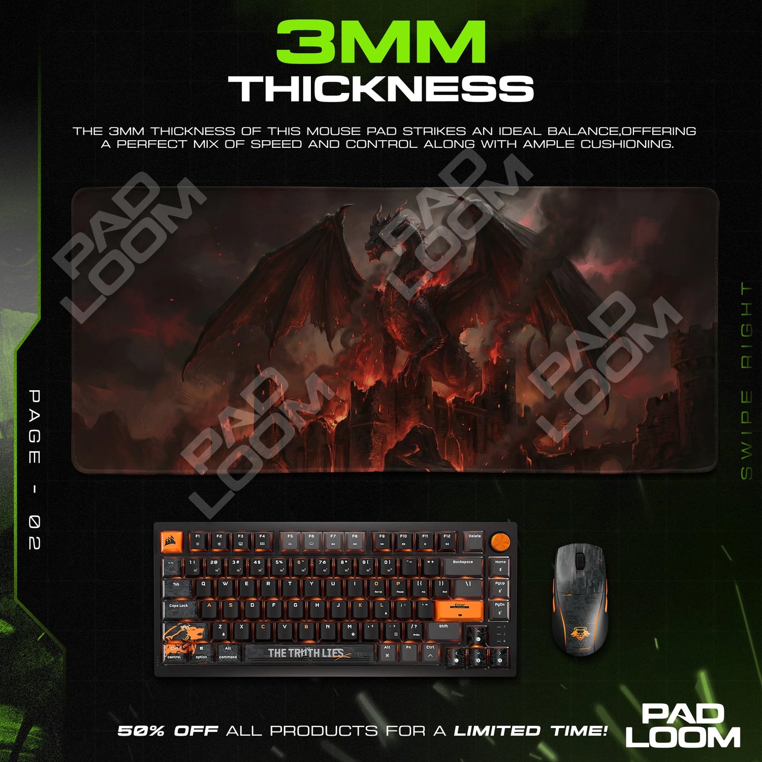 Fatalis Castle Siege Mouse Pad - Monster Hunter Desk Mat