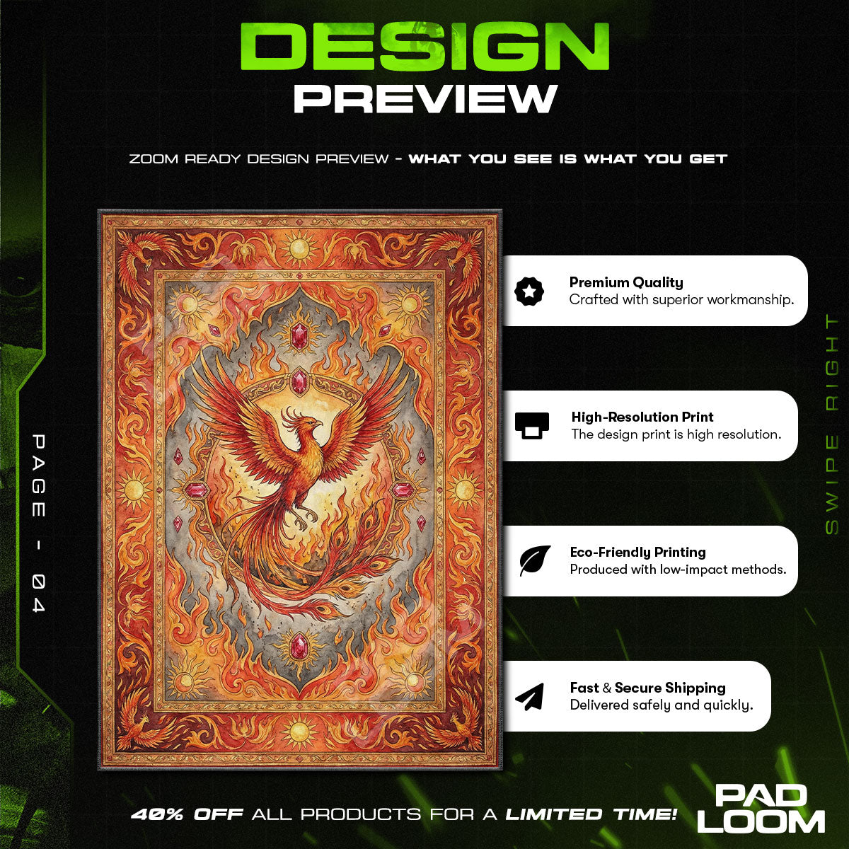 Room character design printed on rug