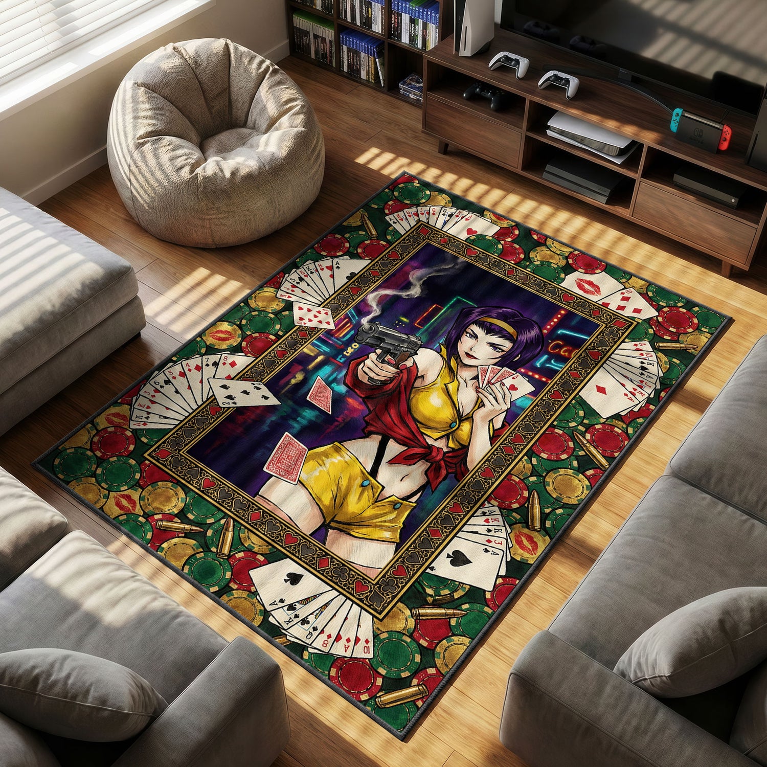 Faye Valentine High Roller Rug - Cowboy Bebop Chair Mat