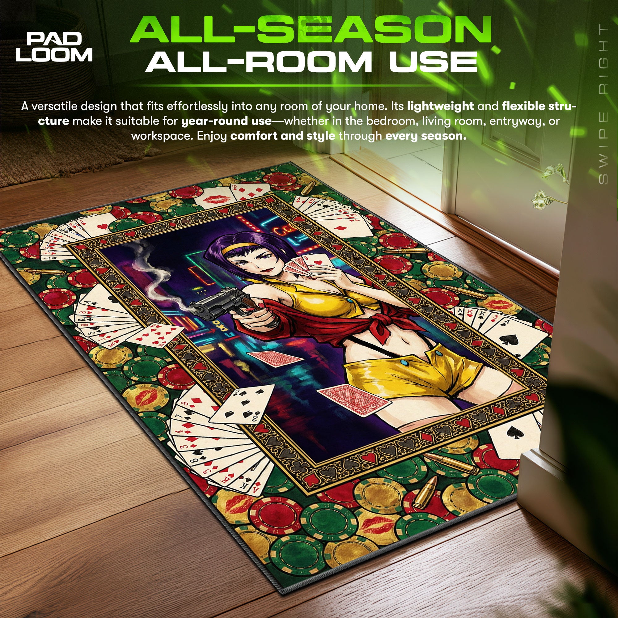 Faye Valentine High Roller Rug - Cowboy Bebop Chair Mat