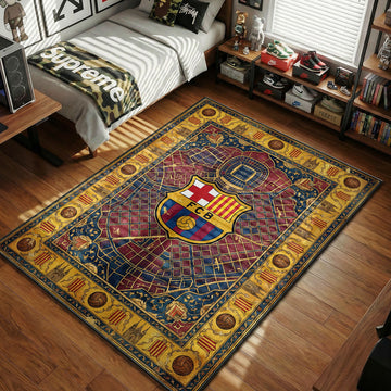 FC Barcelona city map Camp Nou stadium blue and red hypebeast area rug