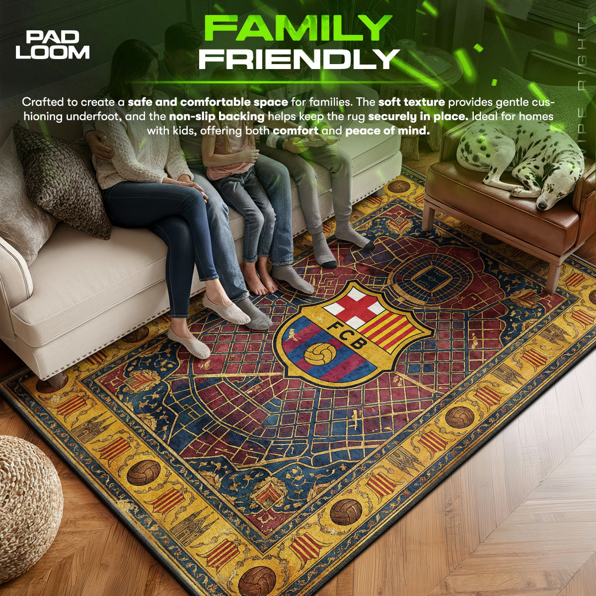 FC area rug showing full home decor artwork