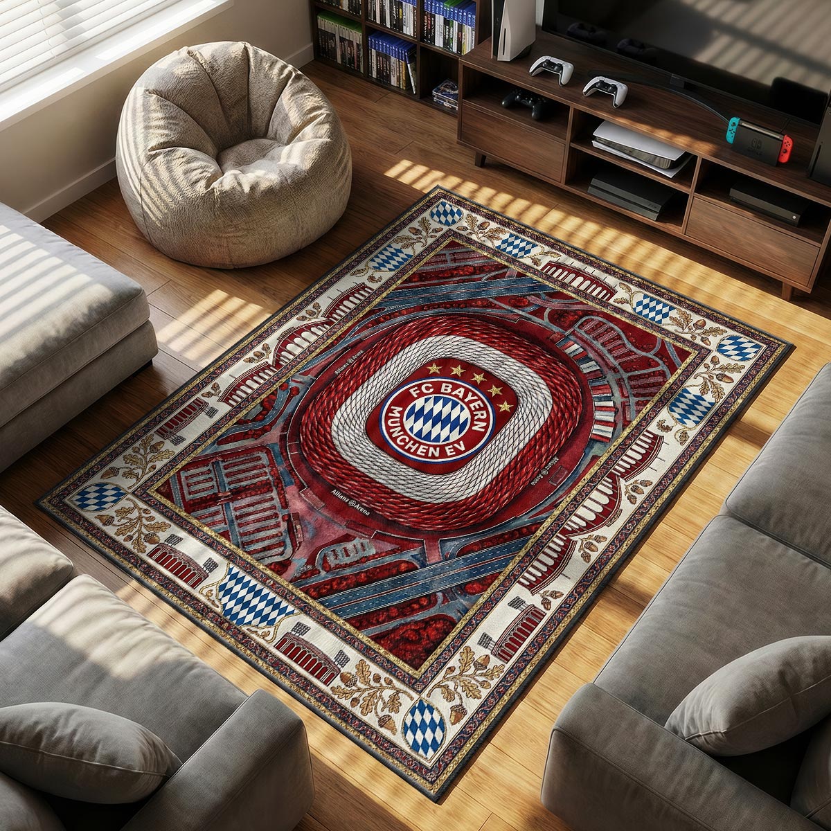 FC Bayern themed area rug for home decor fans