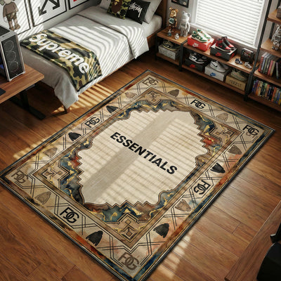 Fear of God ESSENTIALS Beige Rug - Minimalist Streetwear Floor Mat