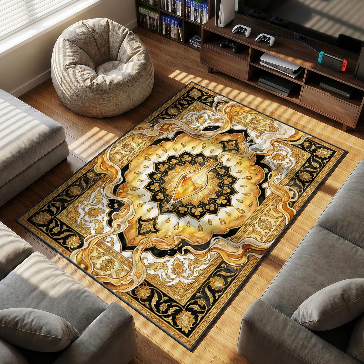 Felix Felicis themed area rug for home decor fans