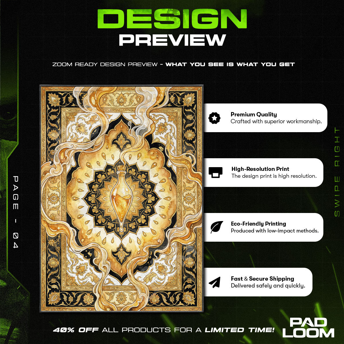 Room character design printed on rug