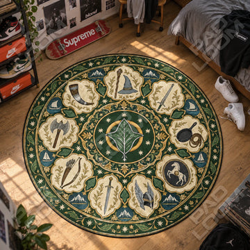 Fellowship Medallion Round Rug - Lord of the Rings Chair Mat