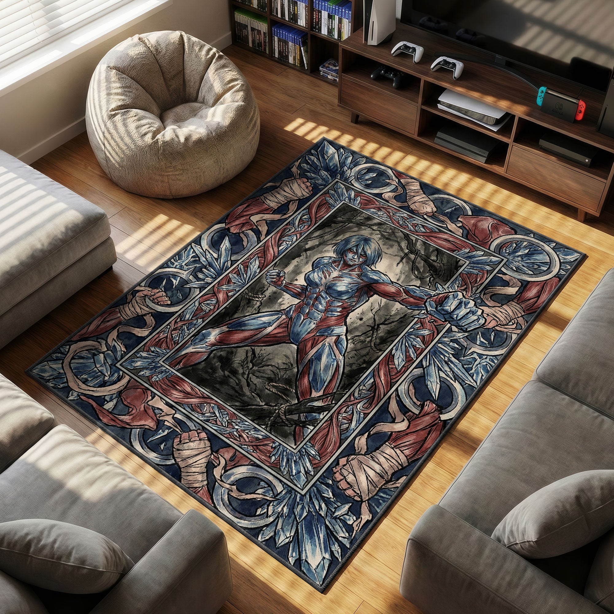 Annie Leonhart Crystal Form Rug - Attack on Titan Chair Mat