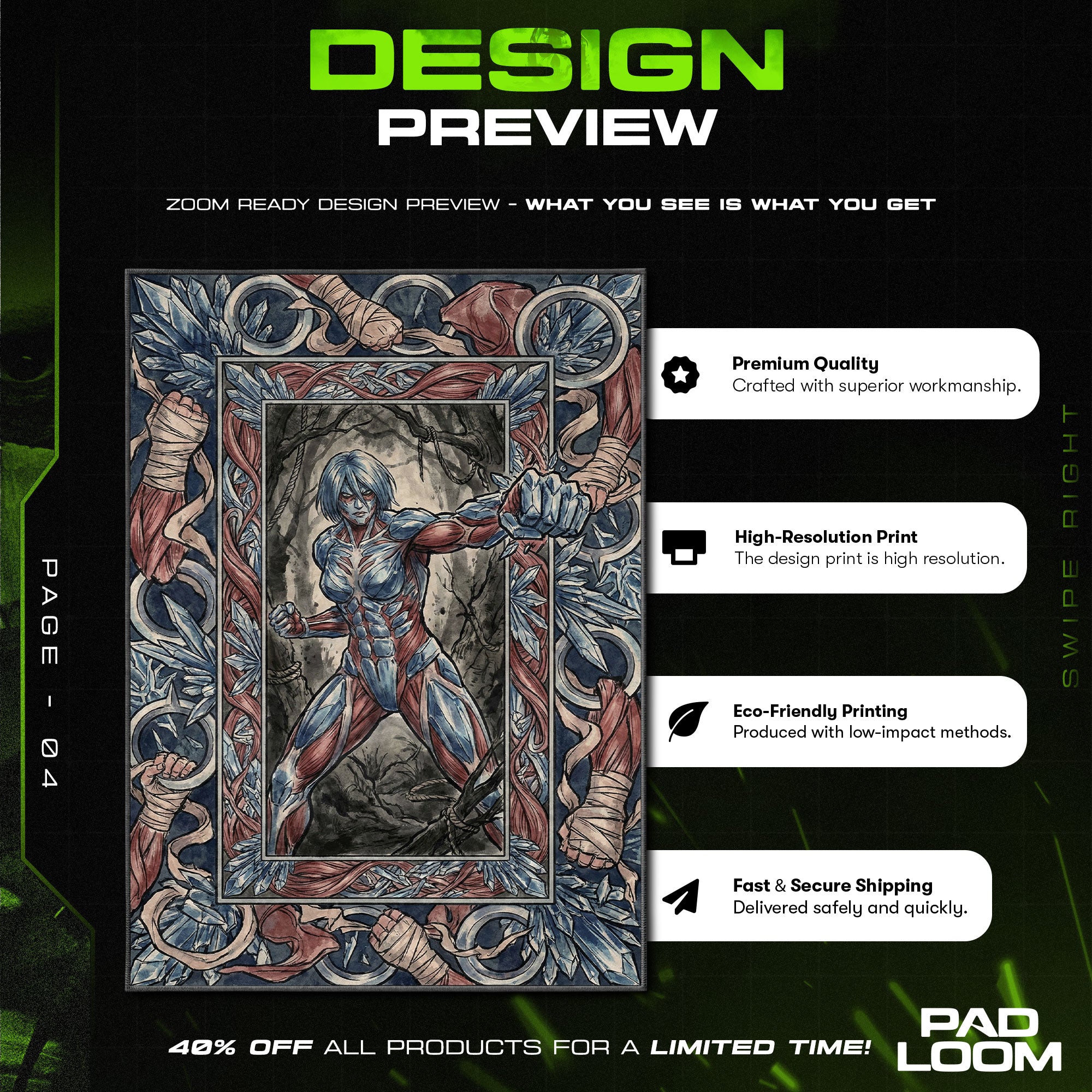 Annie Leonhart Crystal Form Rug - Attack on Titan Chair Mat