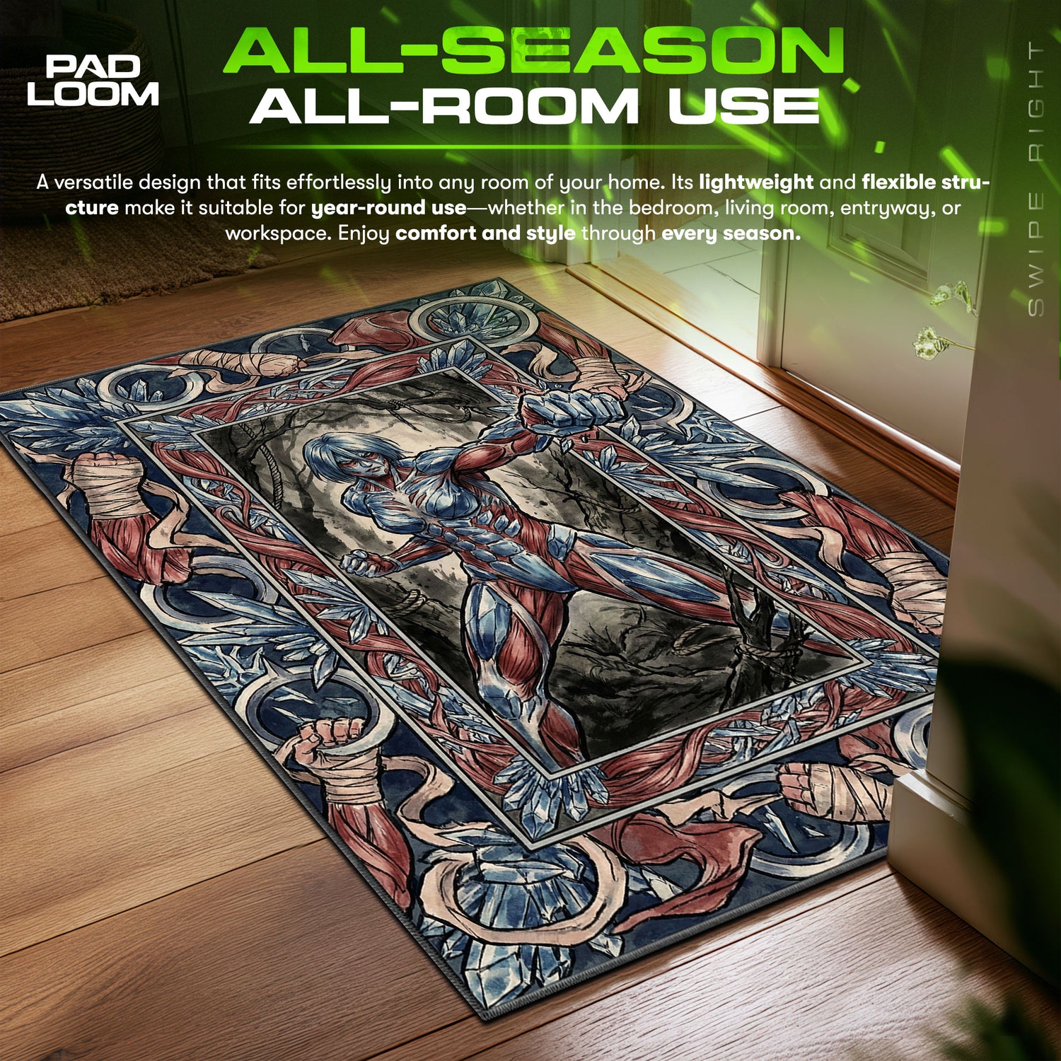 Annie Leonhart Crystal Form Rug - Attack on Titan Chair Mat