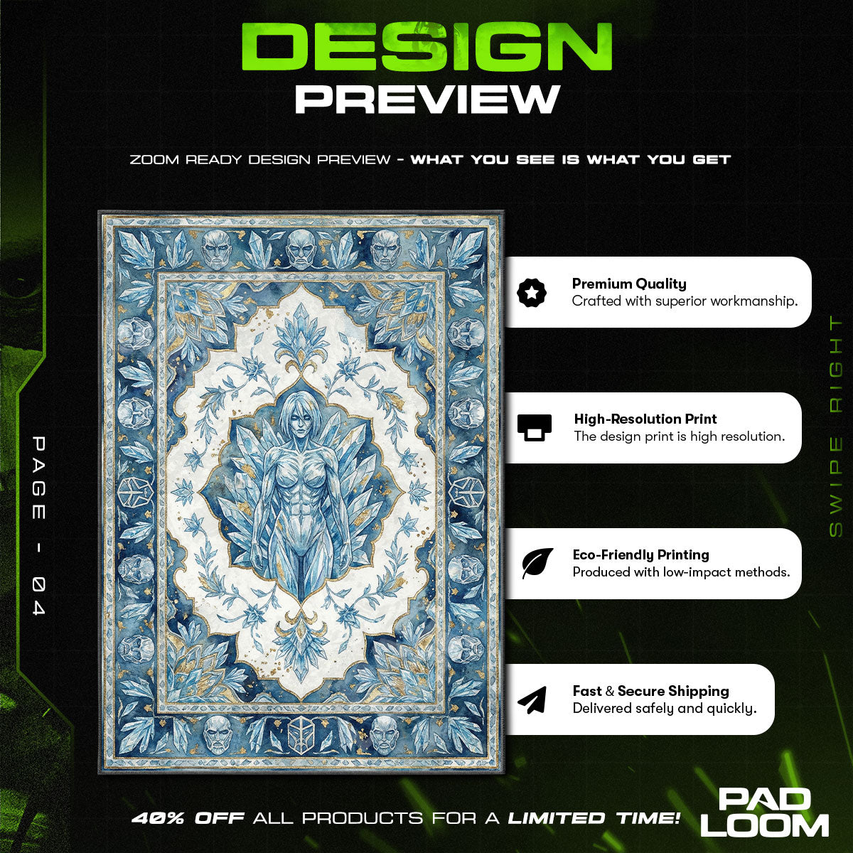 Weiblicher Titan Kristallteppich - Angriff auf Titan Stuhlmatte