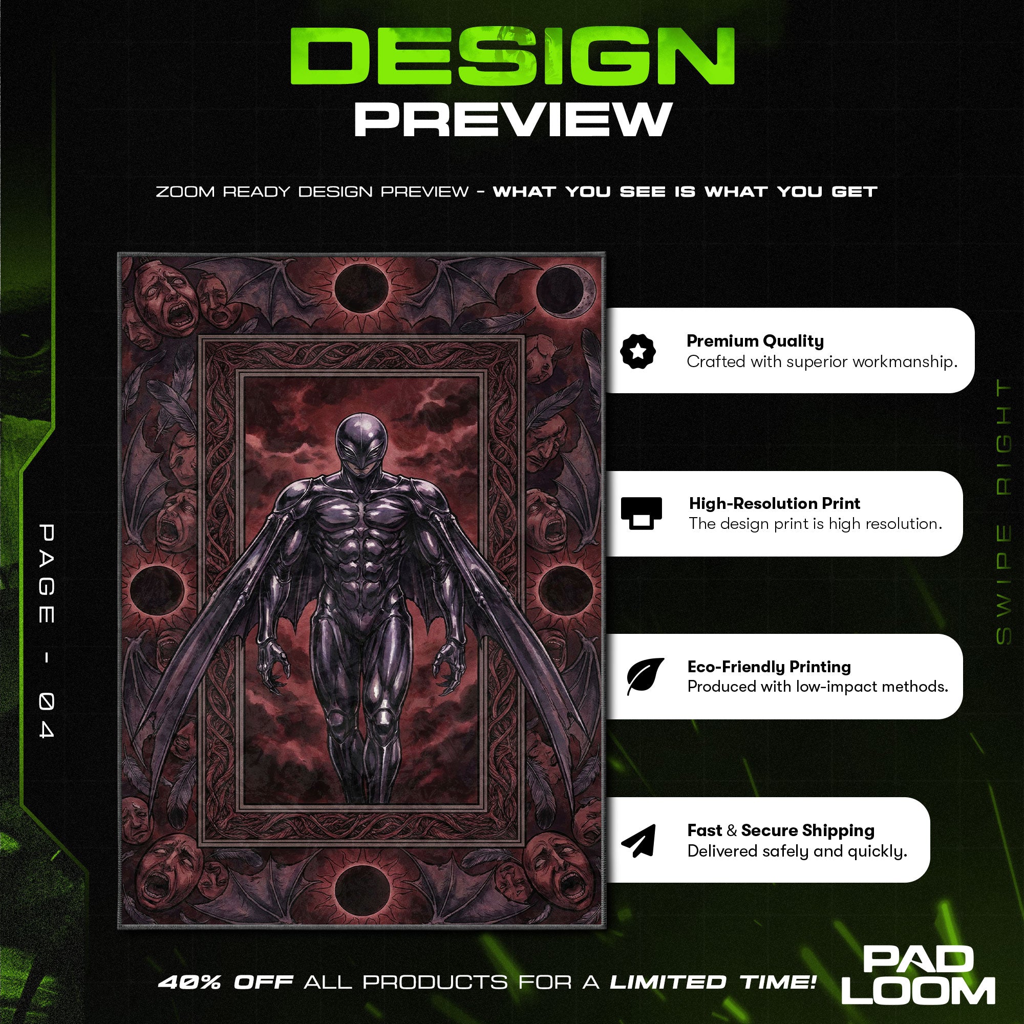 Chair character design printed on rug