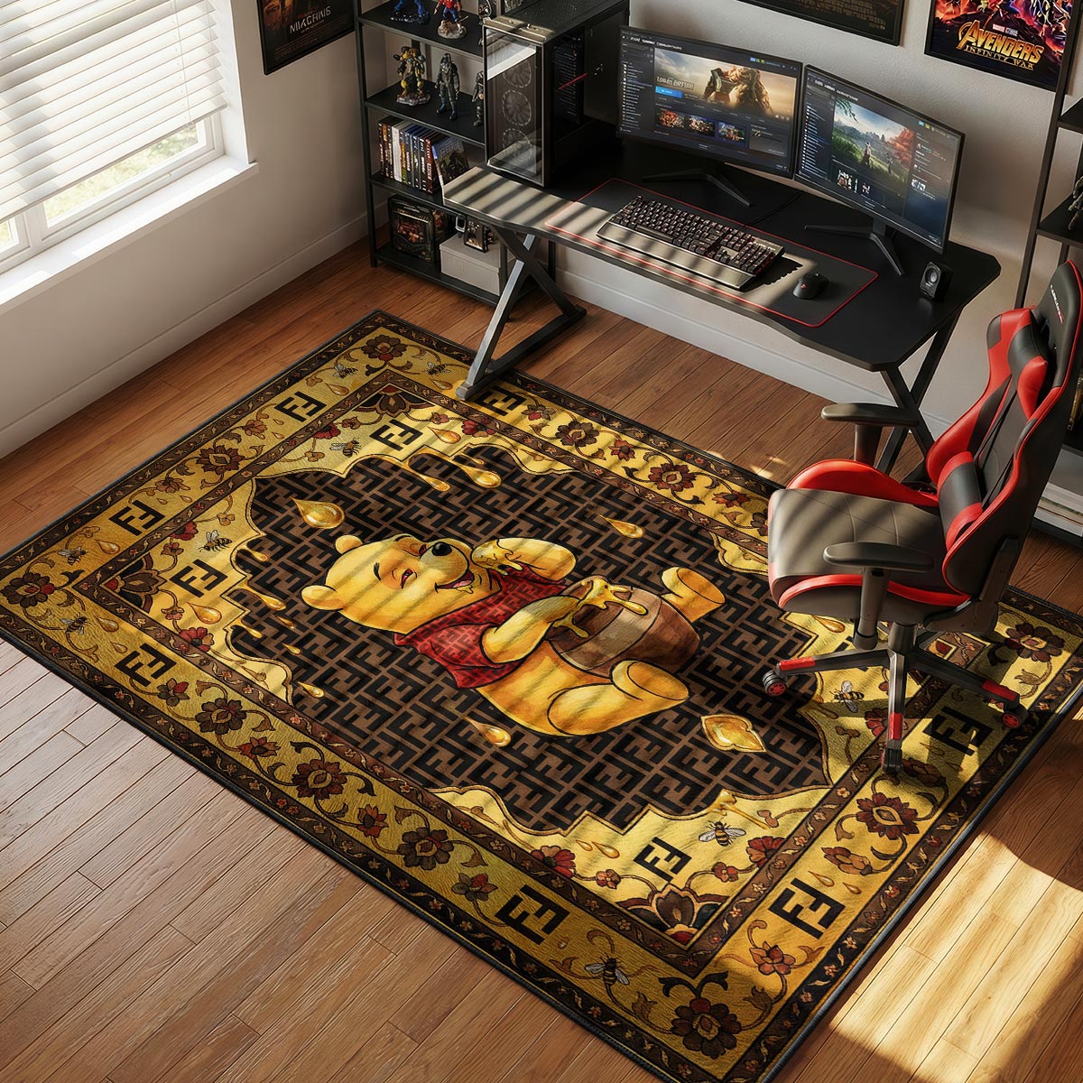 Fendi Pooh Bear Monogram Floor Decor rug — main product view