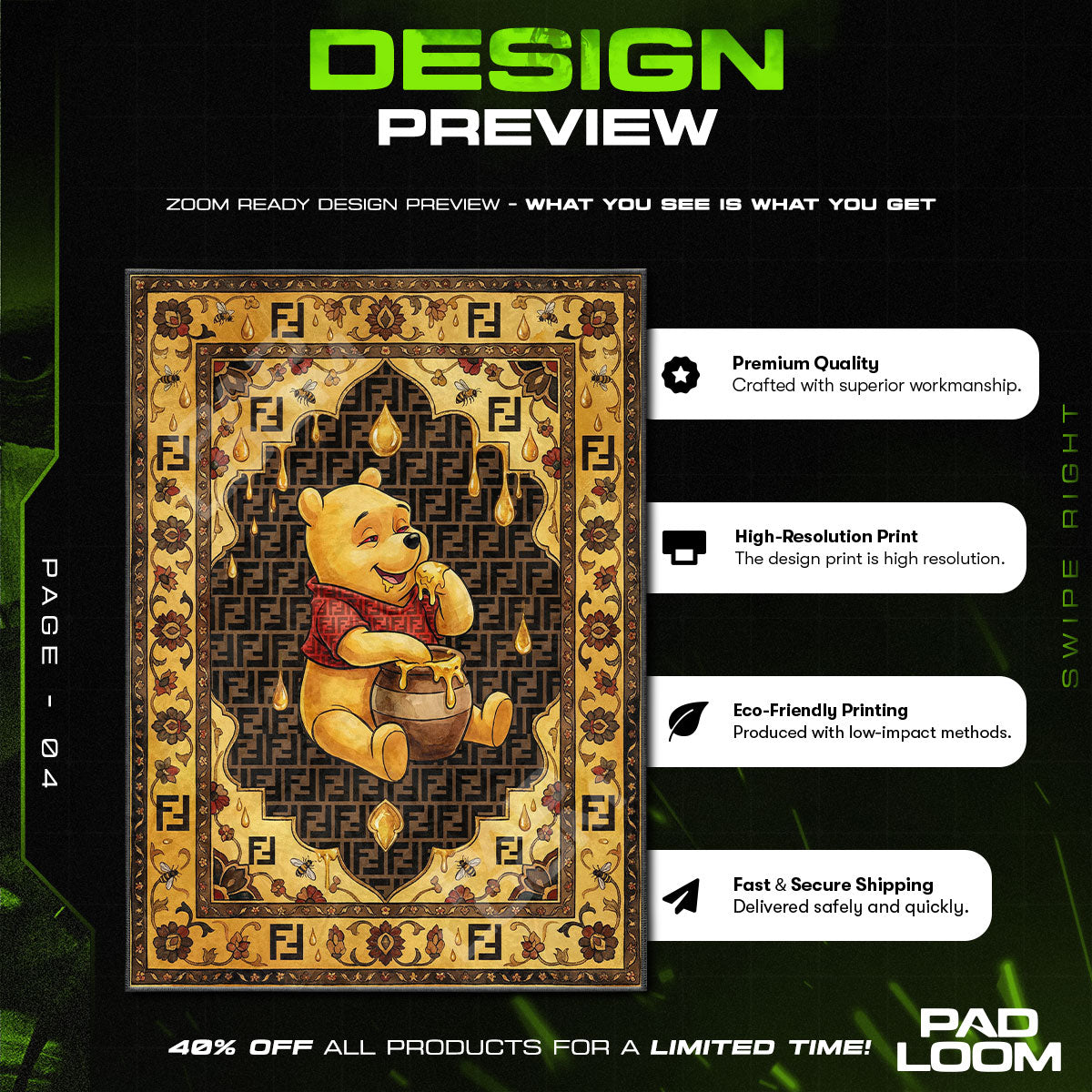 Decor character design printed on rug