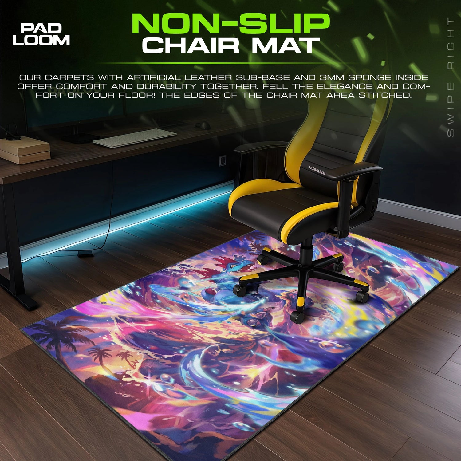 Feraligatr Aqua Rush Mouse Pad - Pokémon Desk Mat