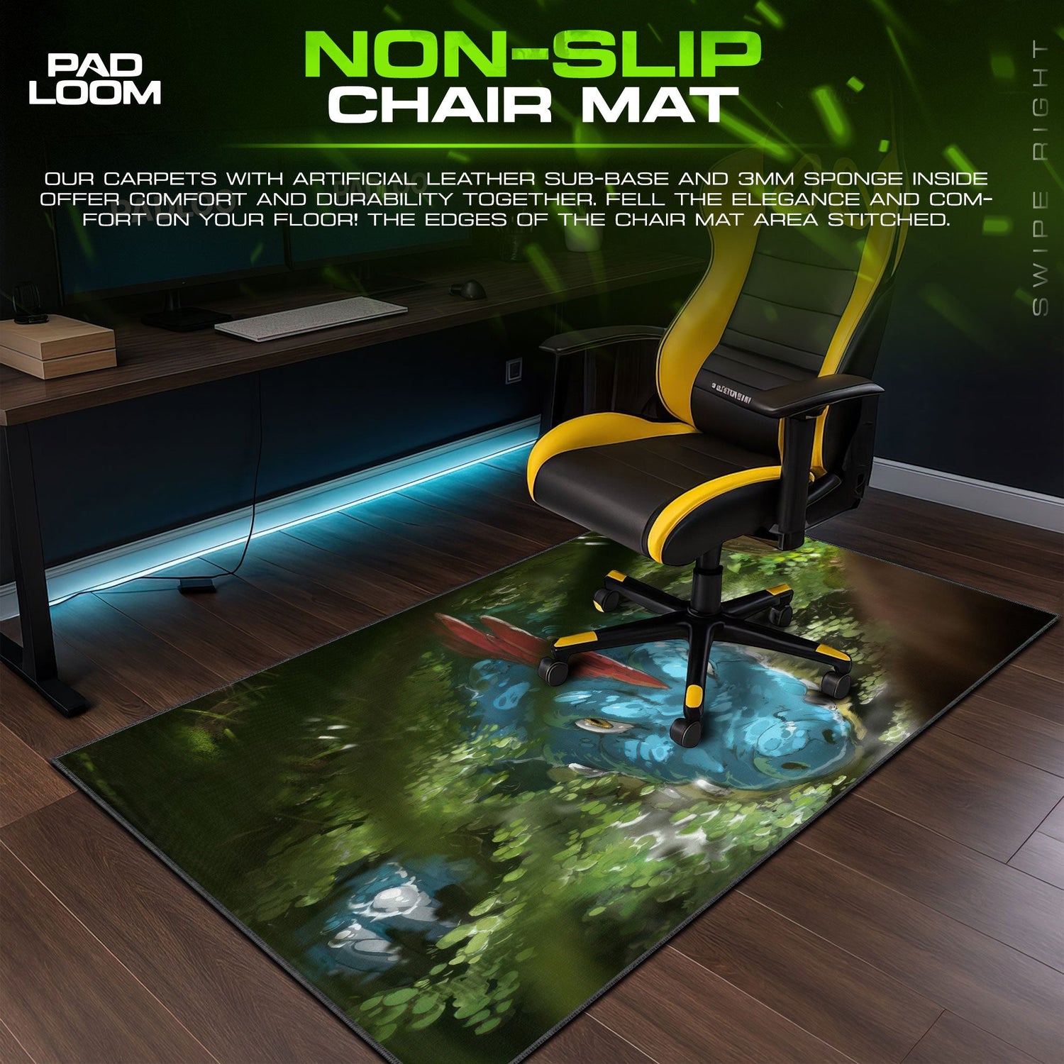 Feraligatr Jungle Mouse Pad, Pokémon Gaming Mouse Pad Padloom