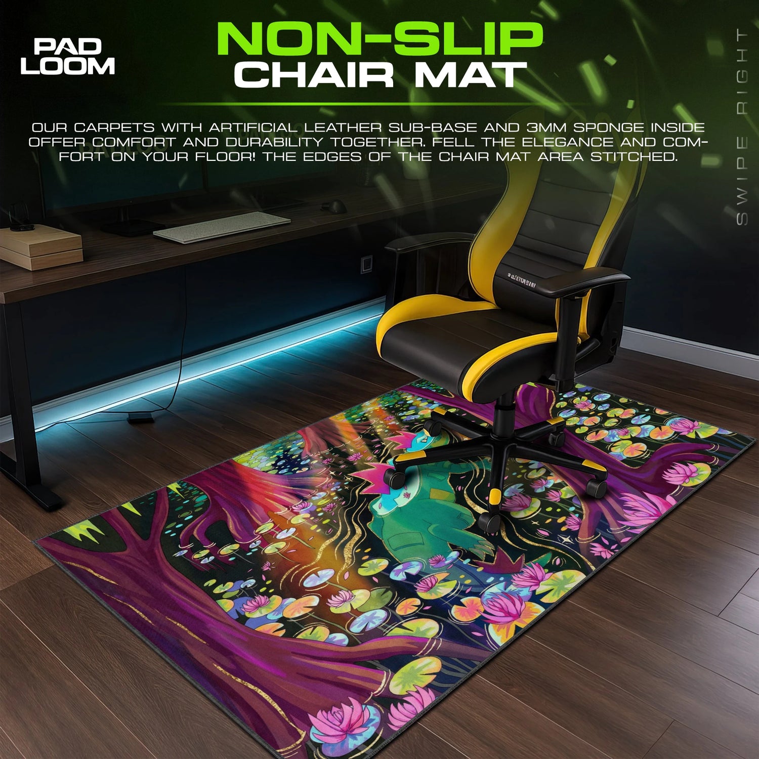 Feraligatr Lotus Swamp Mouse Pad - Pokemon Desk Mat