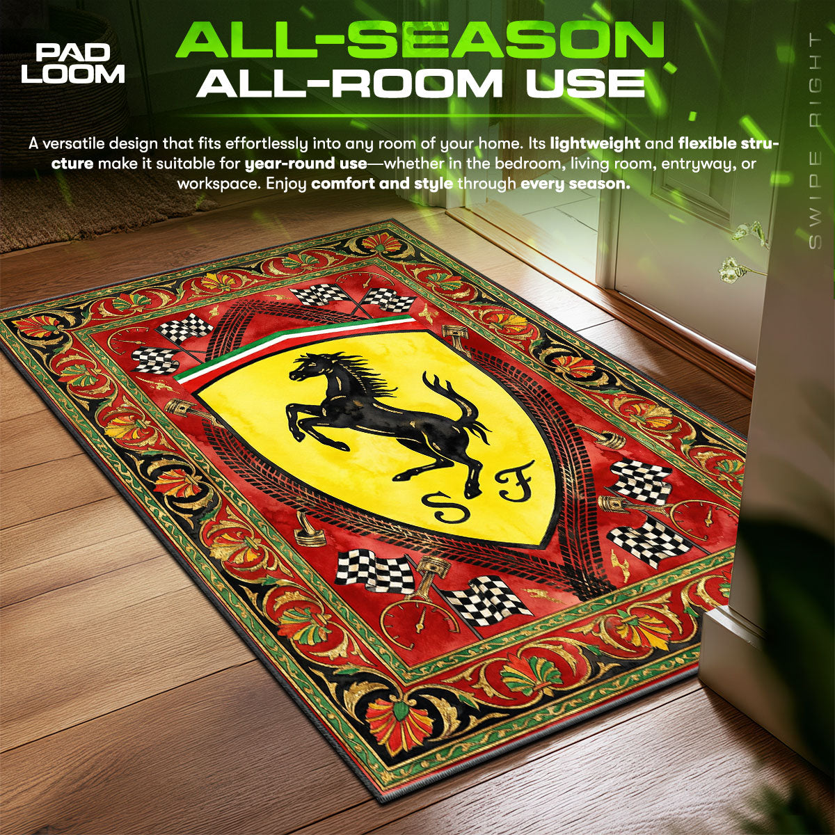 Ferrari Scuderia Shield Motorsport fan rug — premium quality print