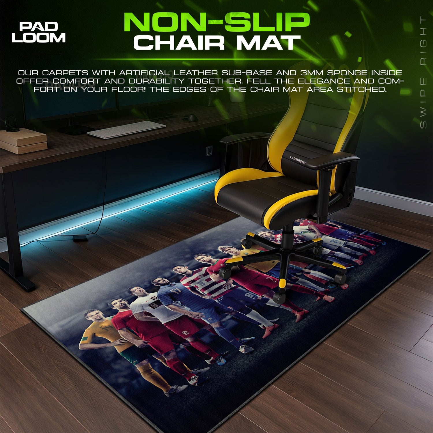 FIFA All-Stars Lineup Mouse Pad, Gamer Desk Mat Padloom