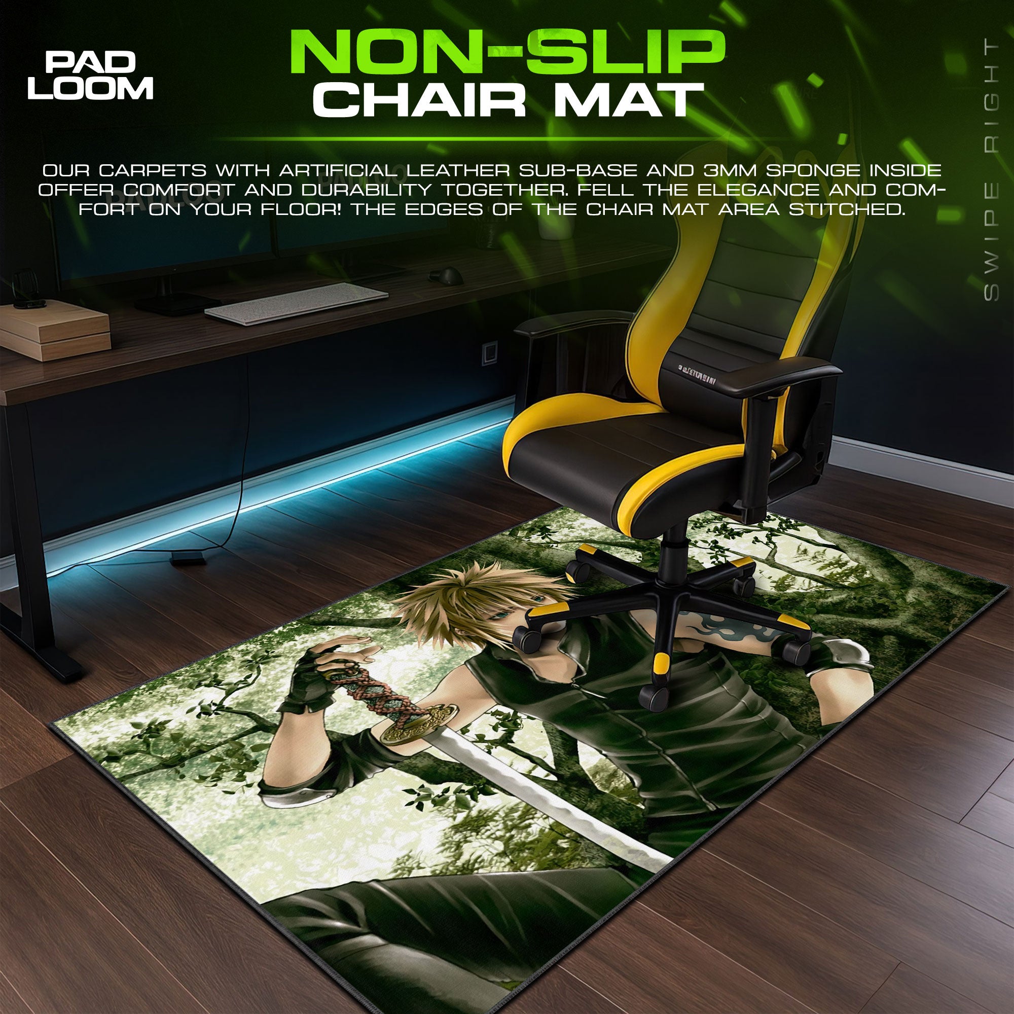 Final Fantasy Cloud Forest Warrior Mouse Pad, Game Anime Desk Mat