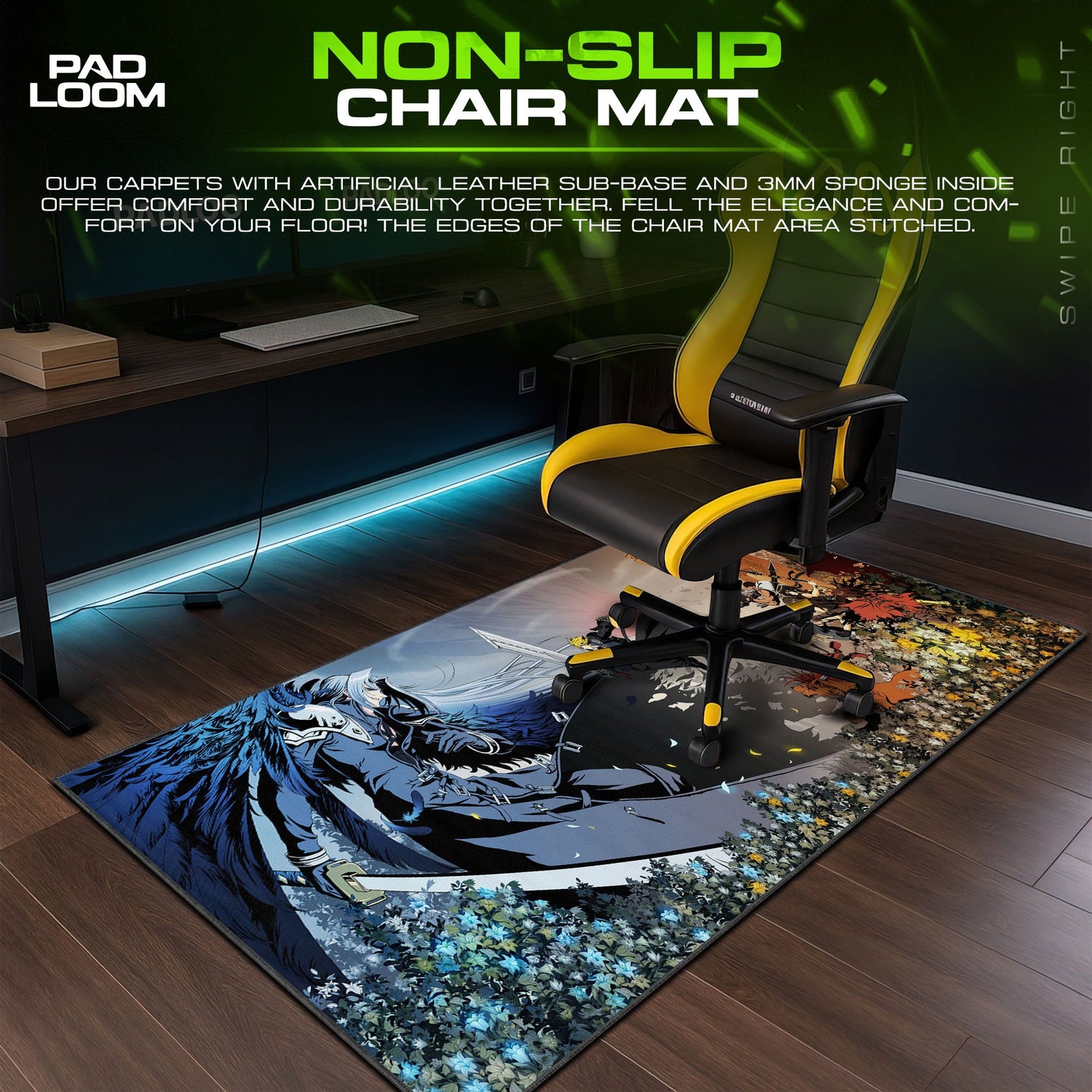 Final Fantasy Cloud vs Sephiroth Mouse Pad, Game Gaming Desk Mat Padloom