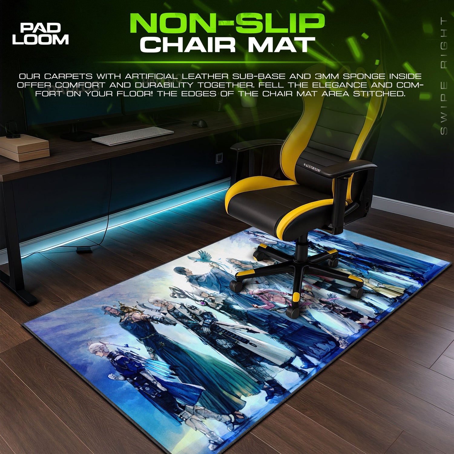Final Fantasy Heroes Mouse Pad, Fantasy Game Desk Mat Padloom
