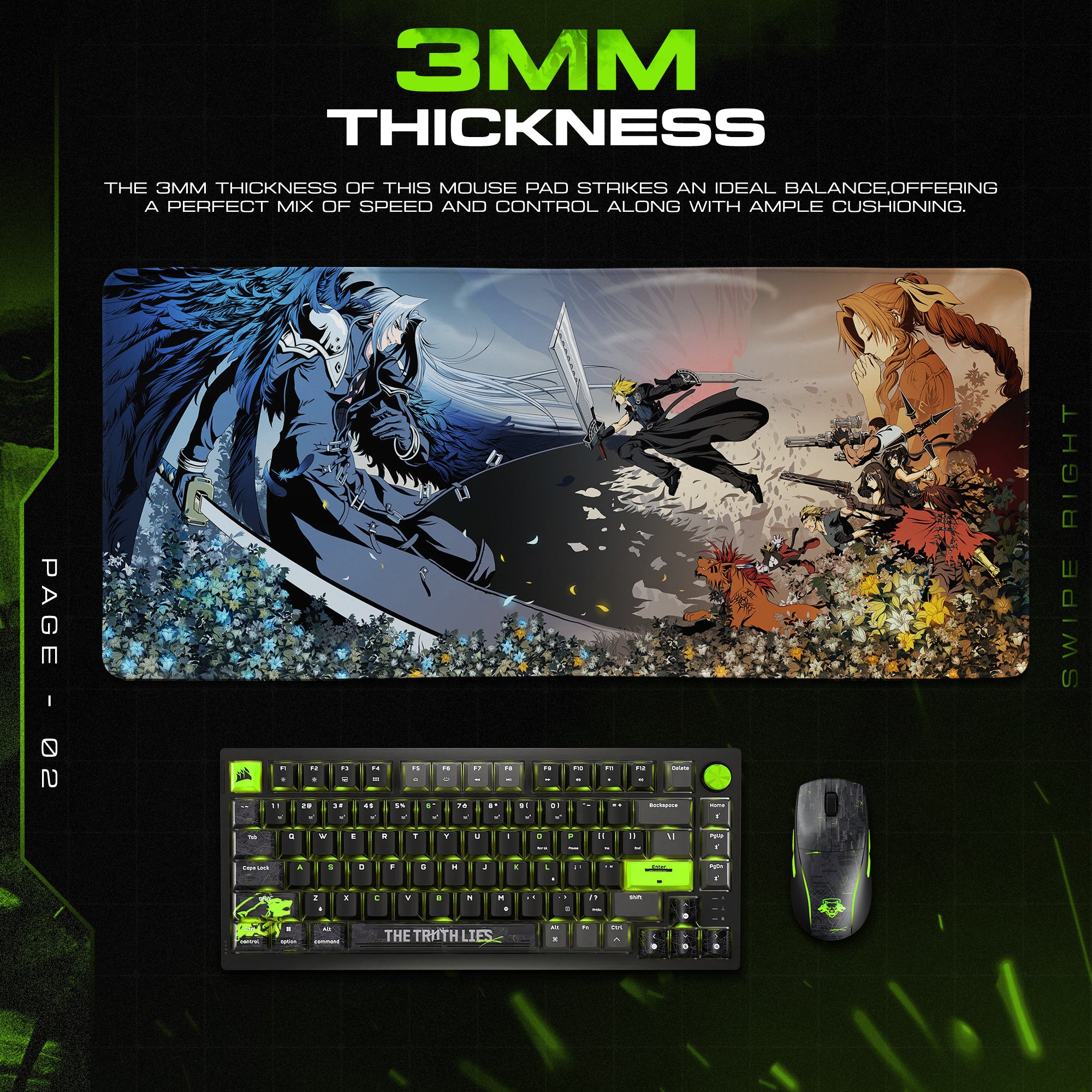 Final Fantasy Heroes vs Villains Mouse Pad – Gaming Desk Mat